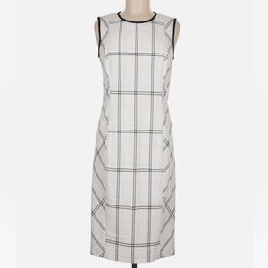 Carlisle White and Black Checkered Midi Dress